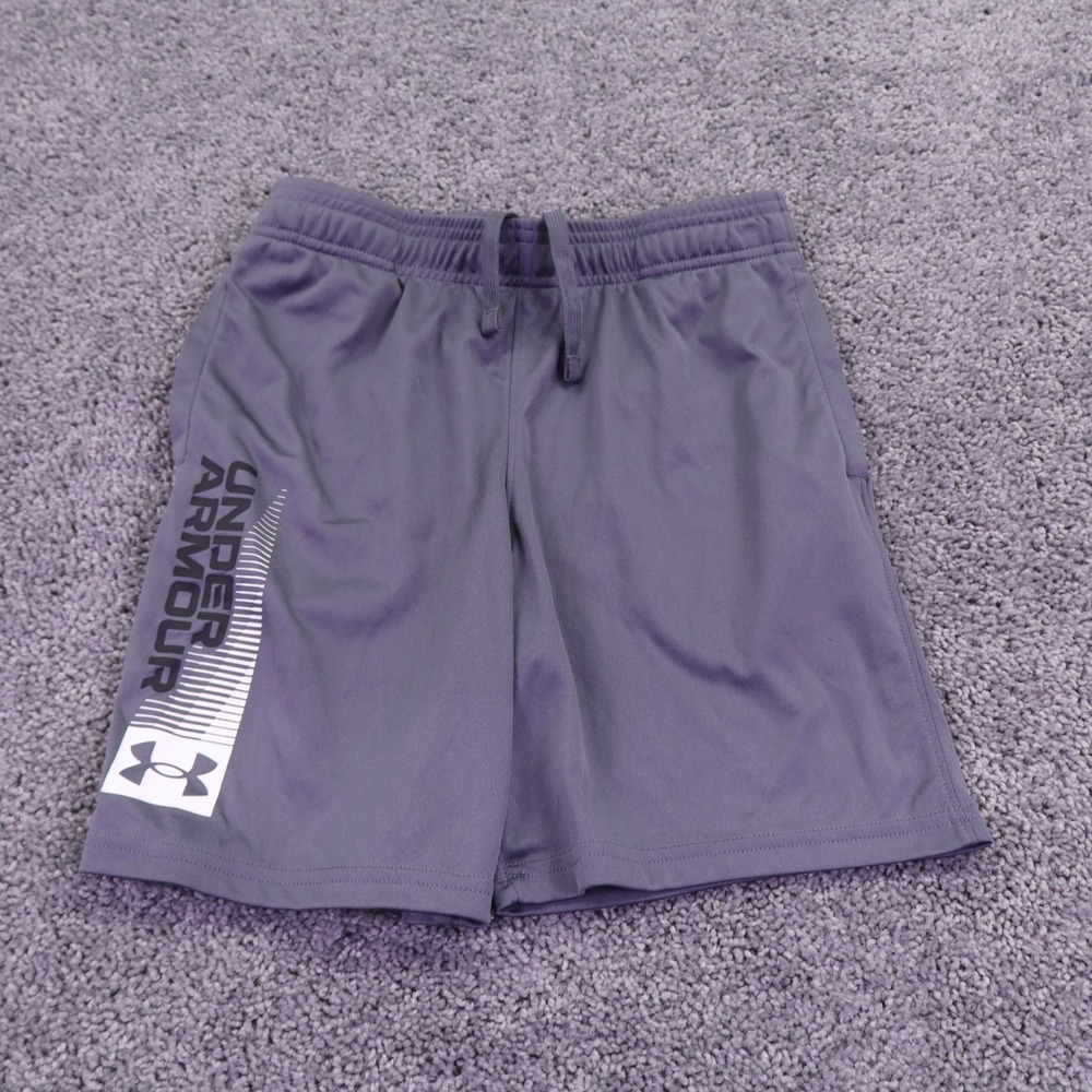 Under Armour Shorts Boys Large Gray Loose Fit Drawstring Pockets Athletic